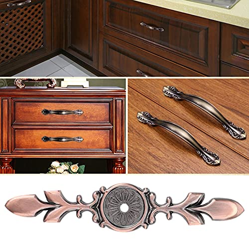 Zinc Alloy Cabinet Handle Back Plate Retro Door Hardware Reddish Bronze