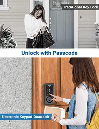 GEONFINO Smart WiFi Bluetooth Deadbolt Lock with Keyless Entry and Alexa Voice Control