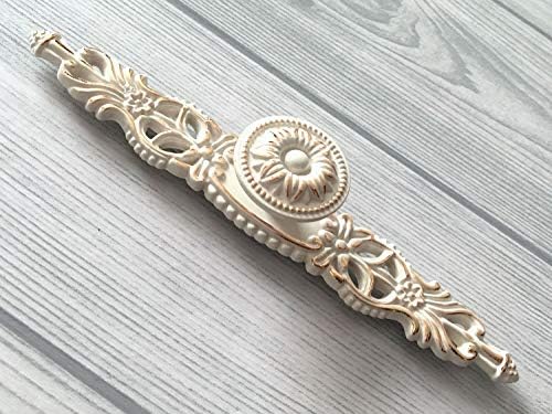 LynnsGraceland Creamy White Drawer Pull Gold-Trimmed Estimate of Your Style