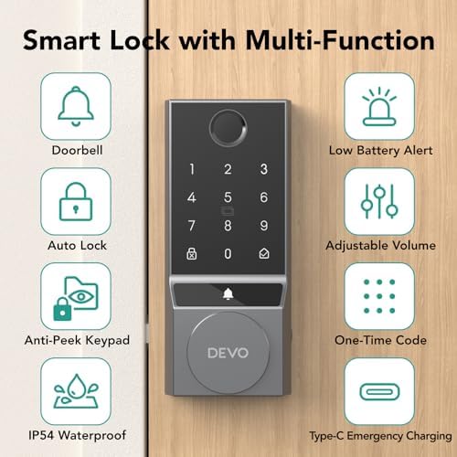 Devo G2 Door Lock for Front Door Safety Security
