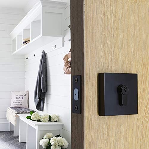 Probrico Square Double Cylinder Deadbolt Flat Black 1 Pack