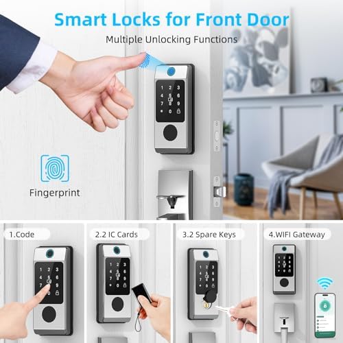 WiFi Front Door Lock Set with Fingerprint and Alexa Control