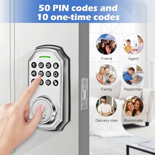 Smart Door Lock Set with Keyless Entry and Voice Prompts