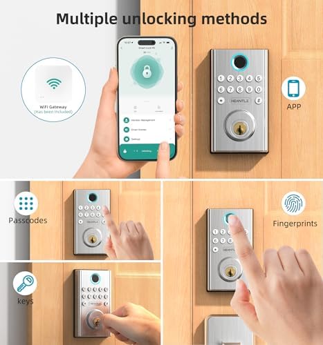 HEANTLE WiFi Smart Lock with Fingerprint Entry for Front Door