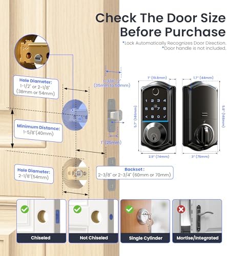 Veise Smart Door Lock with Fingerprint for Secure Entry