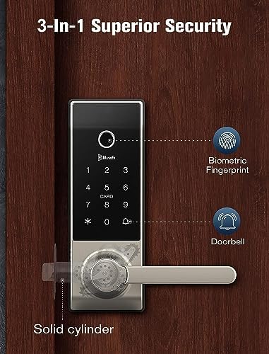 Blusafe Smart Lock 2-in-1 Doorbell with Handle Biometric Secure