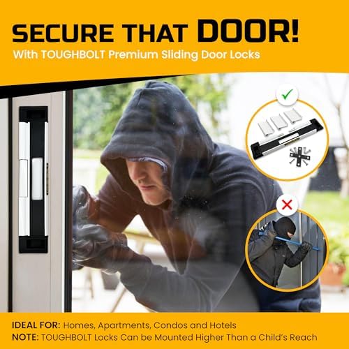 2-Pack TOUGHBOLT Double Deadbolt Sliding Door Lock