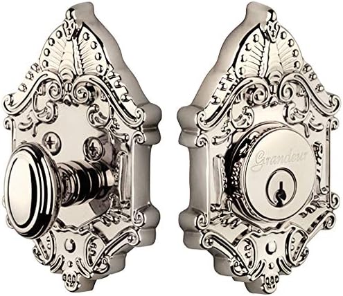 Victorian Solid Brass Rose Keyed Entry Deadbolt