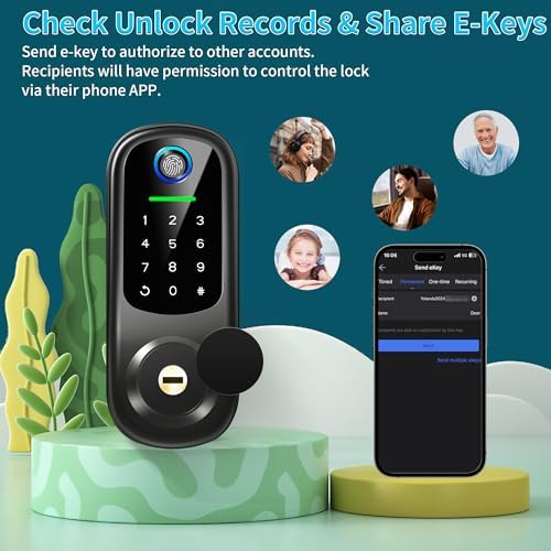 Yosimika Keyless Entry Door Lock with Fingerprint and Bluetooth 1
