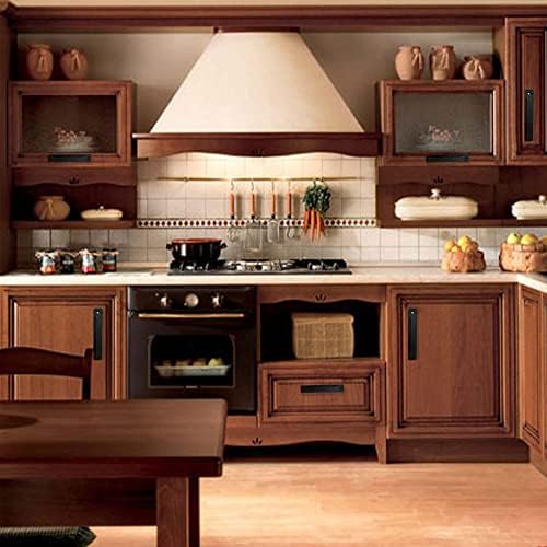 12 Pack 5 Inch Matte Black Cabinet Pulls with Base Plates