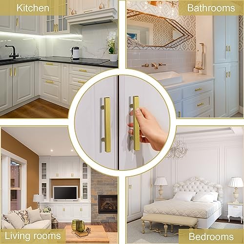30 Pack Brushed Brass Cabinet Pulls 5 Inch Length