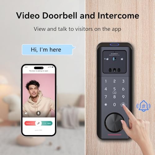 Jacchozhi 3D Face Recognition Smart Lock with Camera and WiFi