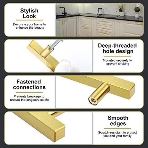 30 Pack Brushed Brass Cabinet Pulls 5 Inch Length