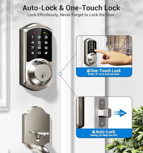 Veise WiFi Fingerprint Smart Lock Front Door Deadbolt