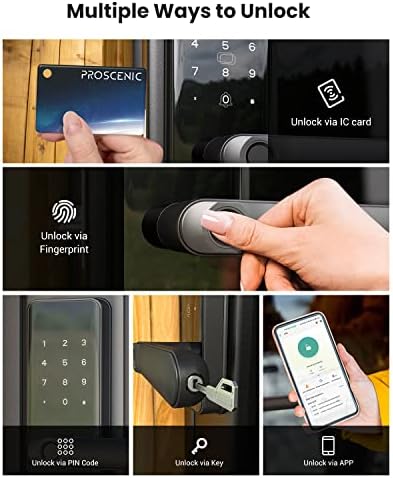 Proscenic Smart Fingerprint Door Lock With Touchscreen Keypad and WiFi