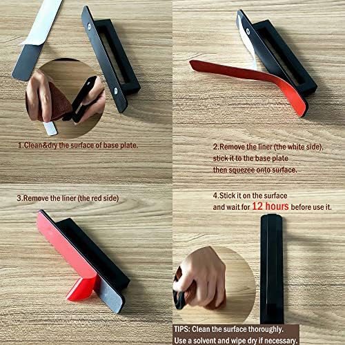 12 Pack 5 Inch Matte Black Cabinet Pulls with Base Plates
