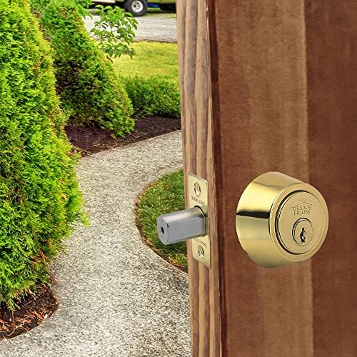 Secure 2-Way Square Corner Deadbolt Polished Brass